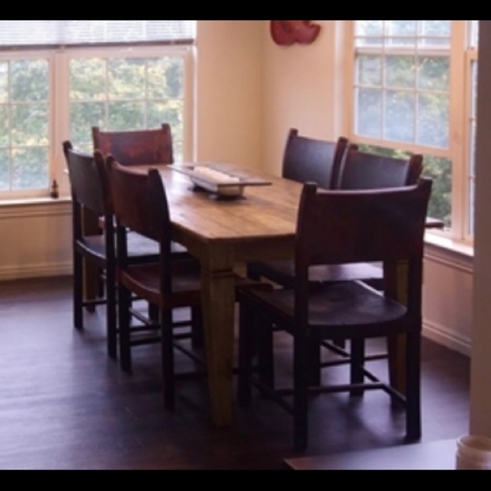 6 chair wooden table